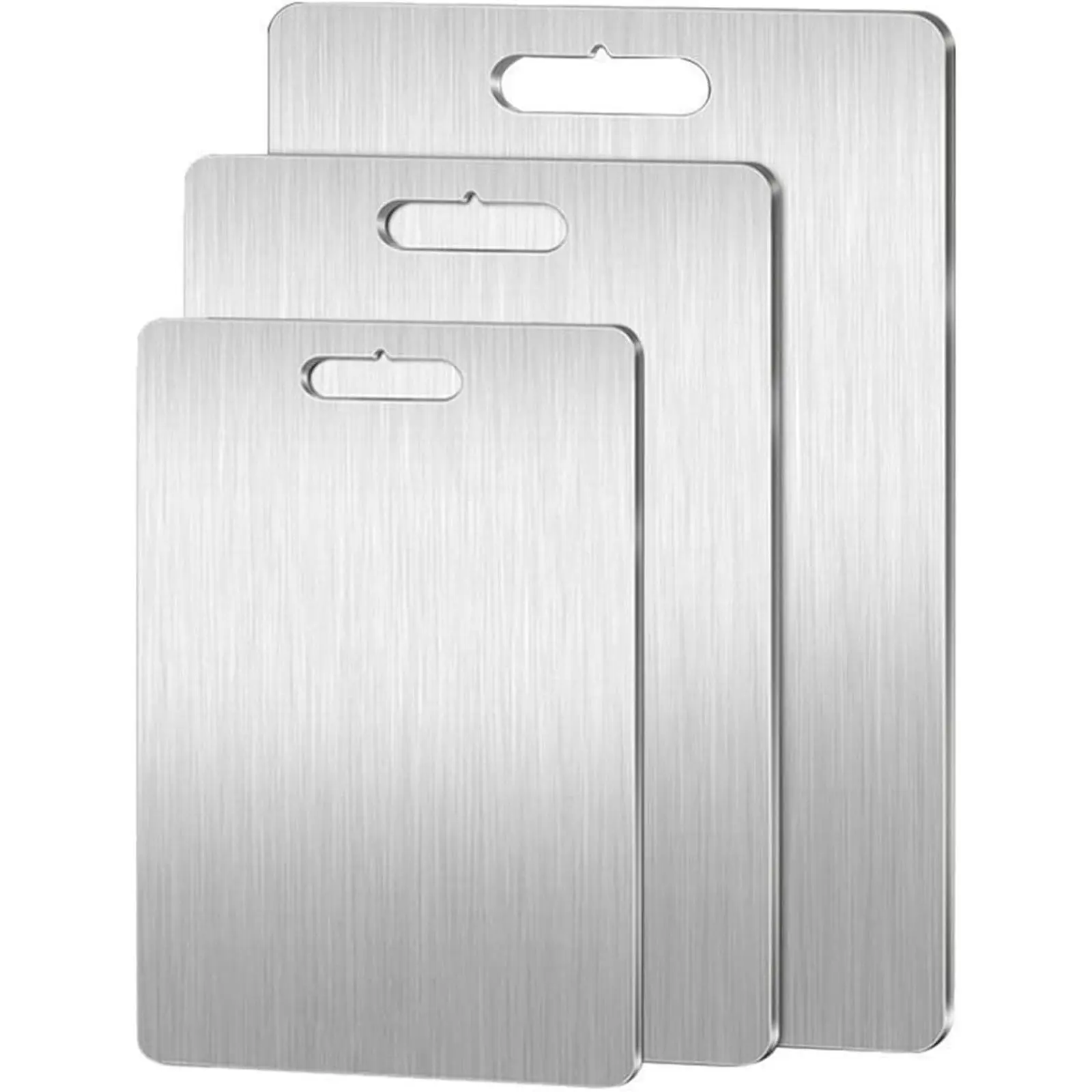 3 Sizes Metal Cutting Board, Stainless Steel Chopping Board, Smooth Kitchen Prep Board, Household Kitchen Accessories, Cooking Essential Gadgets