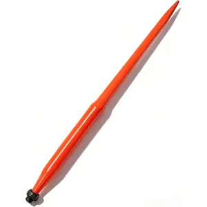 49" Hay Spear, 3000 Lbs Capacity Quick Attach Square Bale Spear, Orange Coated Bale Forks with Tapered Tip for for Buckets, Tractors, Loaders