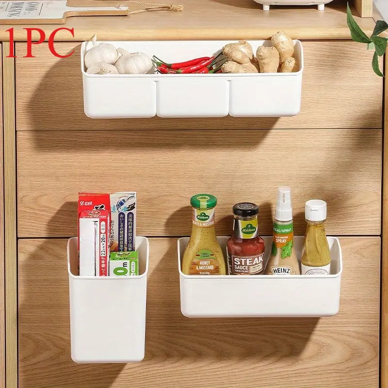Multi-compartment Cabinet Door Organizer Basket, Wall Mount Hanging Storage Caddy, Versatile Drawer Door Hanging Rack for Kitchen Dorm Home Storage