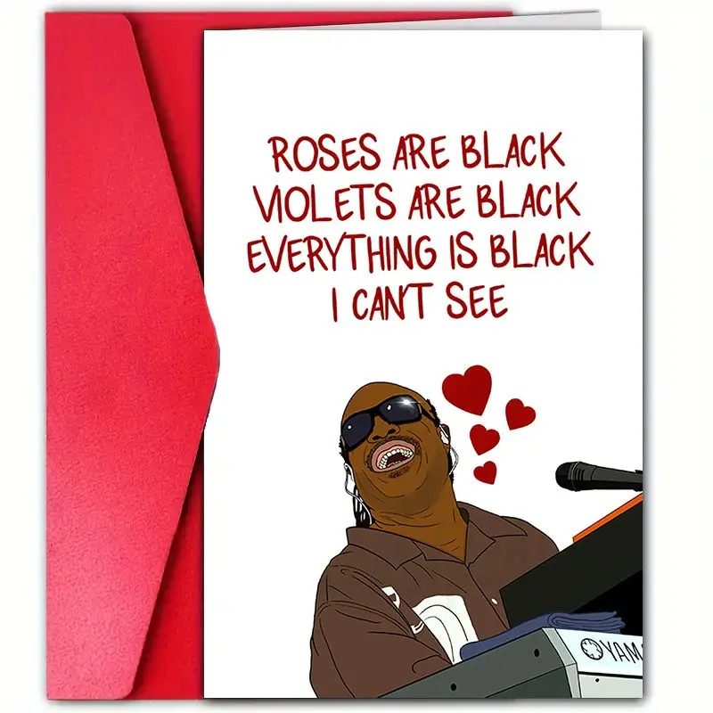 1pcs Funny Valentine's Day Card with Envelope, Humorous Novelty Greeting Card, Creative Dark Humor Love Card for Couples Friends, Birthday Card for Boyfriend, Birthday Anniversary Christmas Holiday Gift