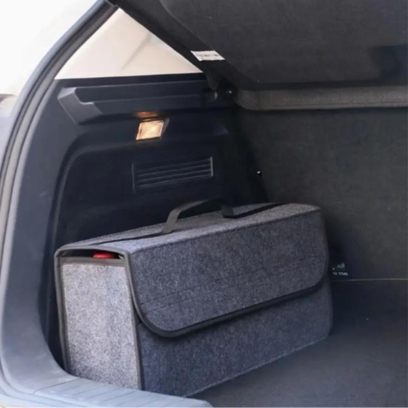 Large-Capacity Felt Car Trunk Storage Box, Portable Foldable Car Trunk Organizer, Car Interior Storage Container with Handle, Universal Car Accessories