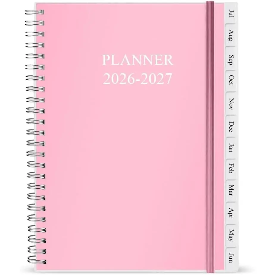 2026-2027 Planner - Weekly & Monthly Planner Runs July 2026 to Jun 2027, 6.25" x 8.25", 12 Monthly Tabs, 14 Notes Pages, Inner Pocket, Flexible Cover with -Wire Binding, Planners 26-27