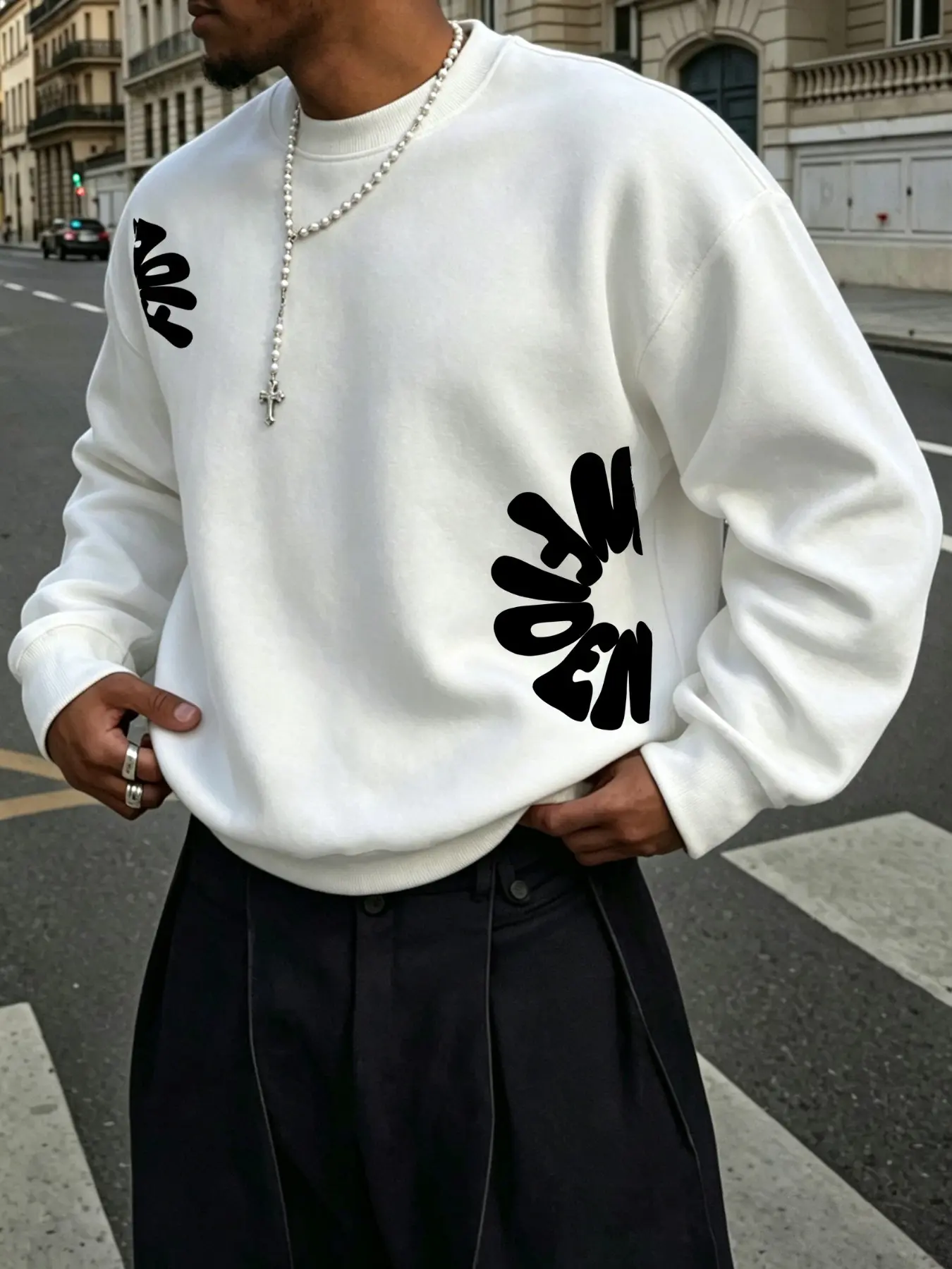 Letter Print Loose Long Sleeve Hoodie Pullover, Soft Comfortable Fabric, Casual Street Style Streetwear, Fall Winter Essential, Unisex, Menswear, Five Sizes Available Sweatshirts