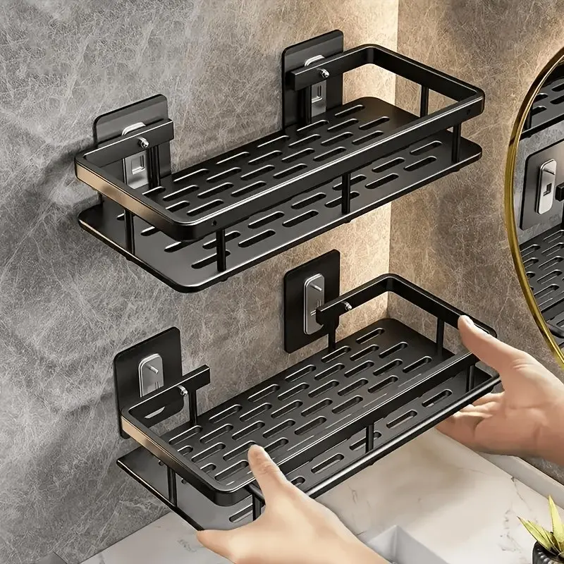 Wall-Mounted Bathroom Storage Set, Waterproof Rust-Resistant Shower Rack, Large Capacity Soap & Cosmetics Organizer, Ideal for Bathrooms