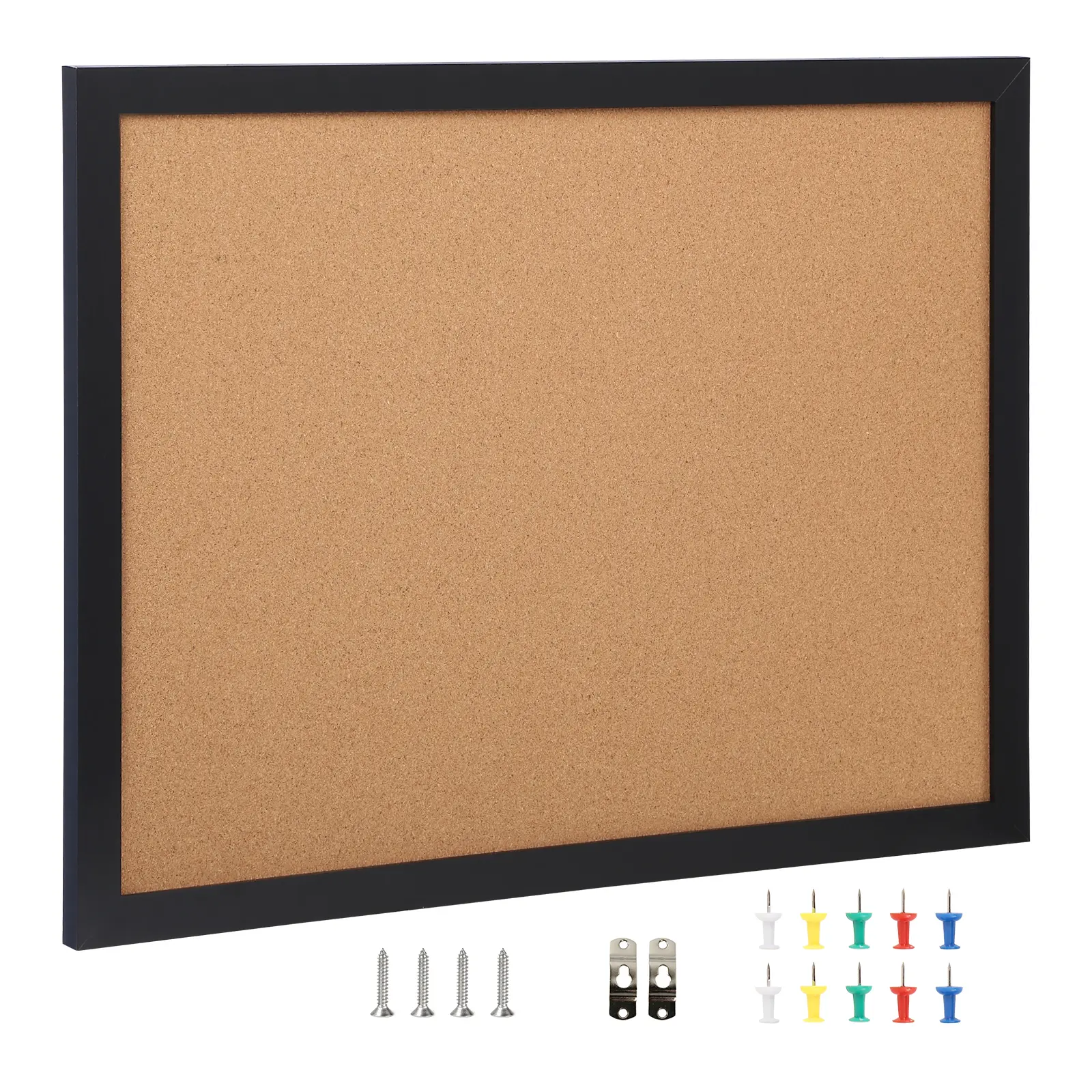 Cork Board, Bulletin Board with MDF Sticker Frame, Cork + Cane Fibre Board Construction, 36 X 24 Inches Bulletin Board with MDF Sticker Frame, High-Density Cork, Large Cork Board
