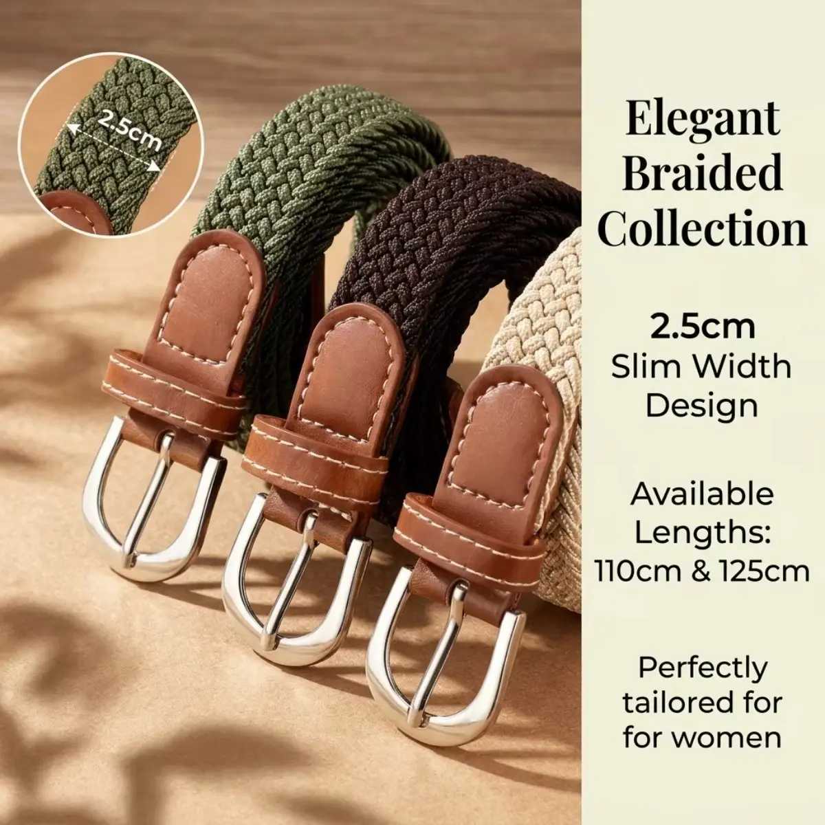 Unisex Resin Stretch Woven Belt - Adjustable Braided Belt for Jeans, Pants, Bag Accessory Use, Adjustable Braided Casual Belt