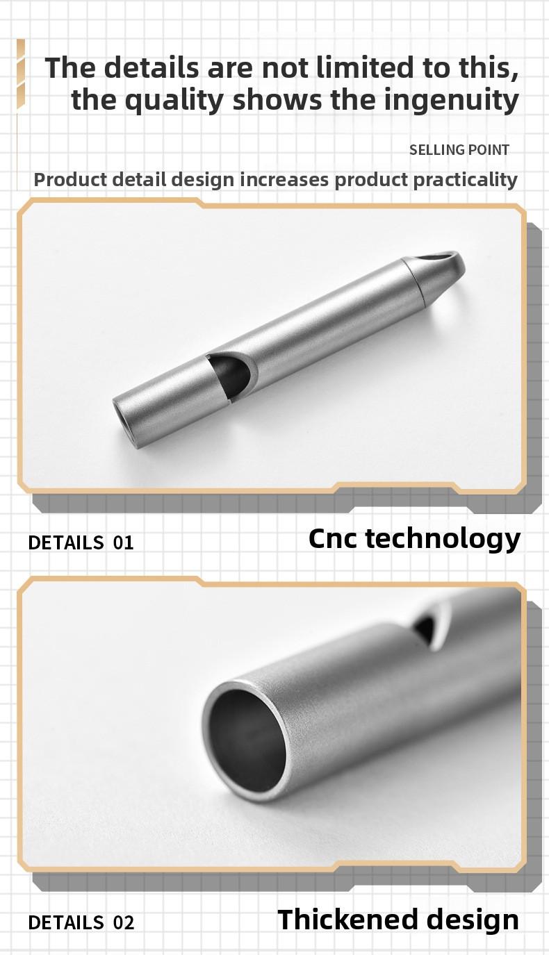 Titanium Whistle High Decibel Emergency Survival Whistle for Outdoor Camping Hiking Hunting Emergency Rescue Gear Lightweight Portable Survival Tool