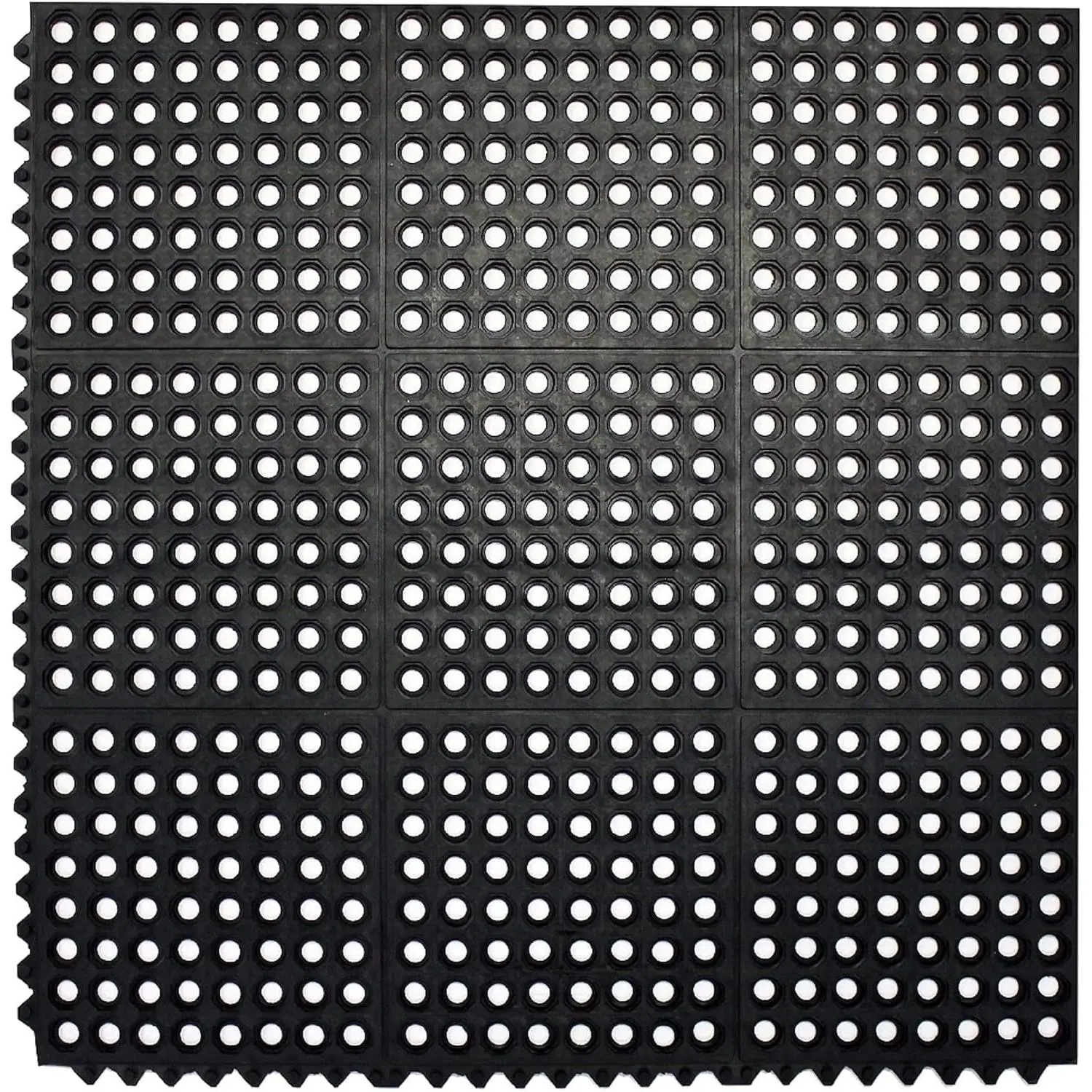 Interlocking Rubber Floor Mat Restaurant Kitchen Mat for Floor Anti Fatigue Bar Mat Door Mat Non - Slip Mat Indoor Outdoor Shower Pool Drainage Mat Durable Garage Flooring 36 x 36 Inch