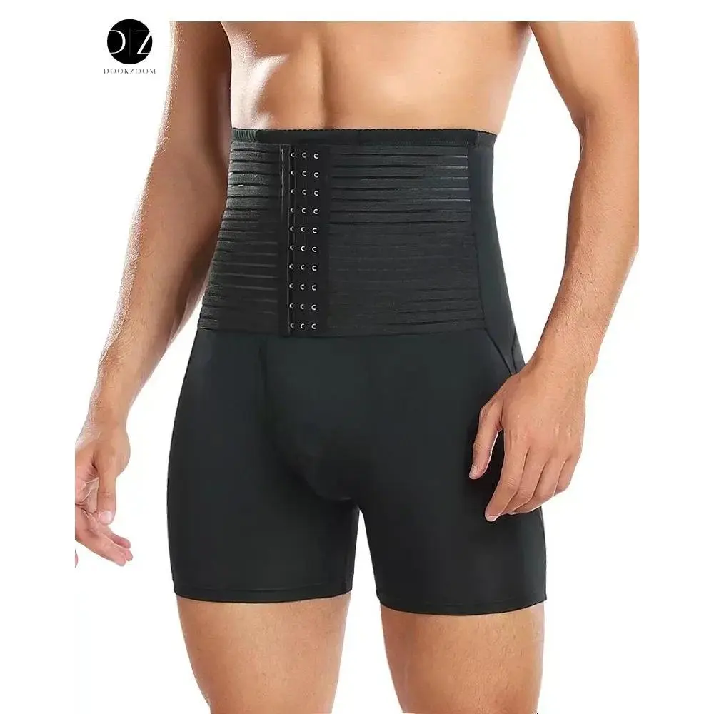 High Waisted tummy control body shaper Pants for Men Waist Trainer Corset Padded Panties Slimmer Thigh Breathable Underwear