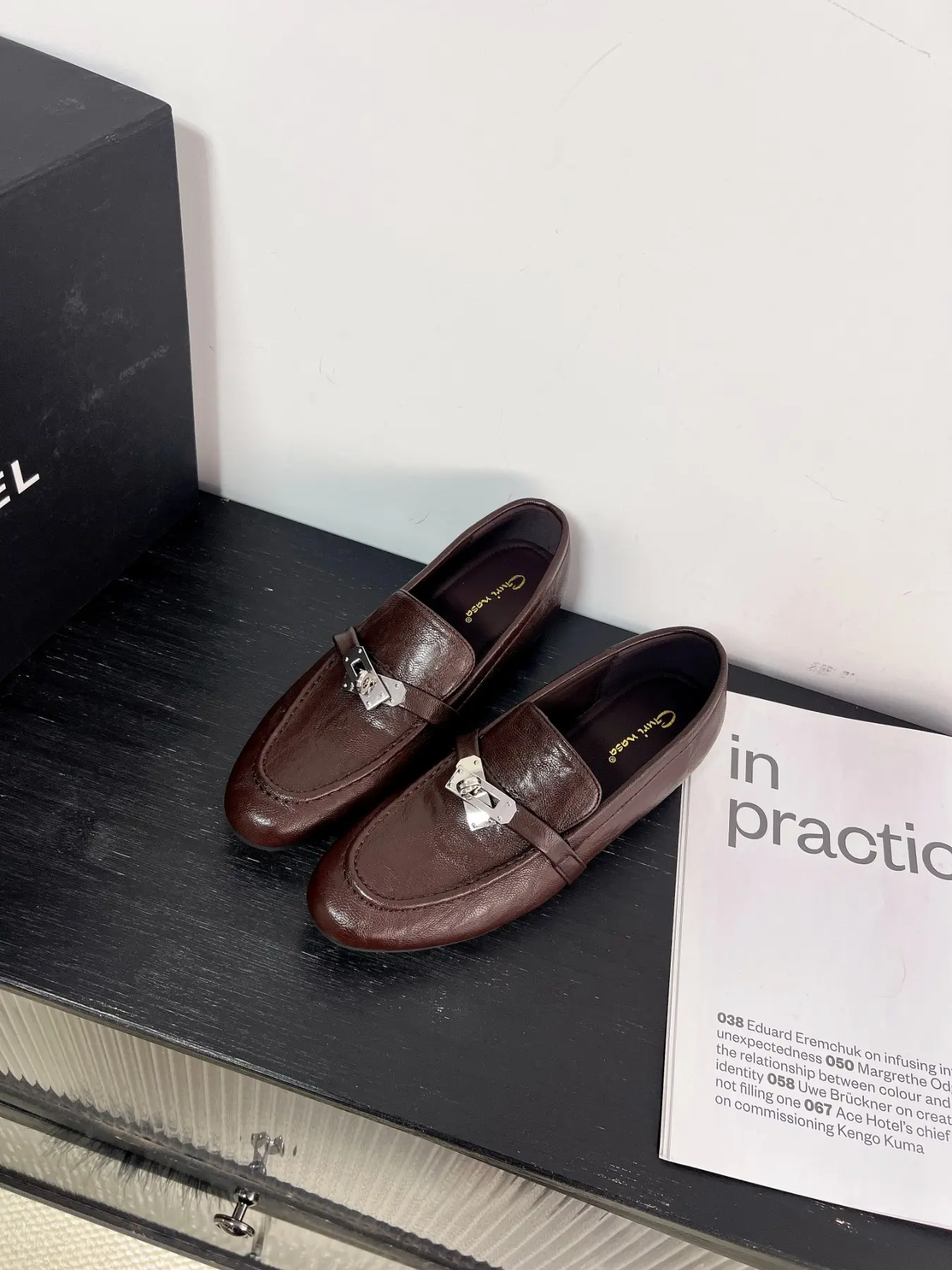 Women's Comfortable Lightweight PU Leather Loafers, Casual Flat Footwear, Hidden Height Increase 5cm, Slip-On Driving Shoes, Metal Buckle Decor, Casual Business Flats, Slip Ins Shoes