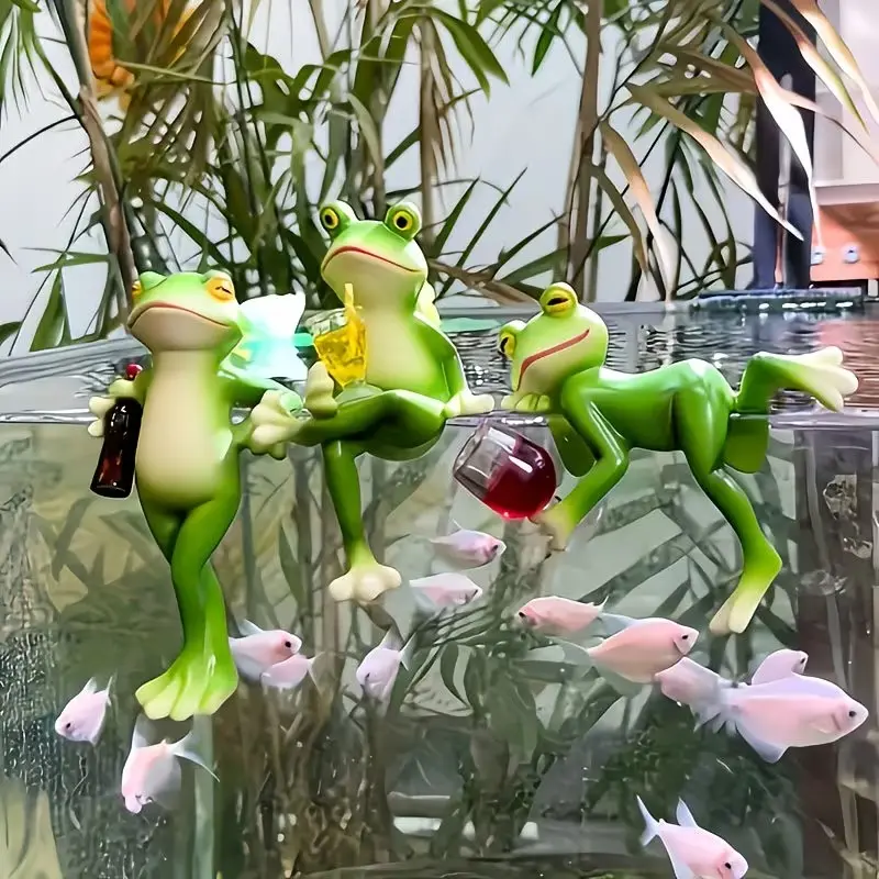 A Set of Three Pieces of Resin Crafts Halloween GardenFrog Outdoor Decoration Omaments, Garden Decorations,Garden Decoration Ornaments
