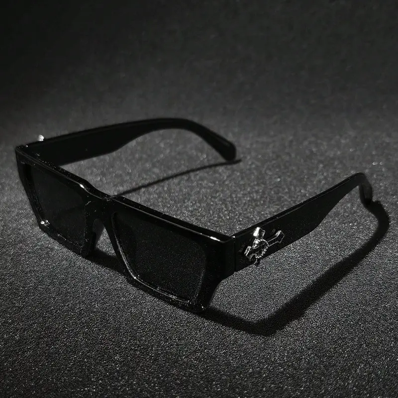 Men's Square Frame Sunglasses, Criss Cross Design, Pop Art Print, UV Protection, Casual Style, Full Rim, PC Material, Non-Color Changing, Outdoor Sunglasses, UV Blocking Sunglasses