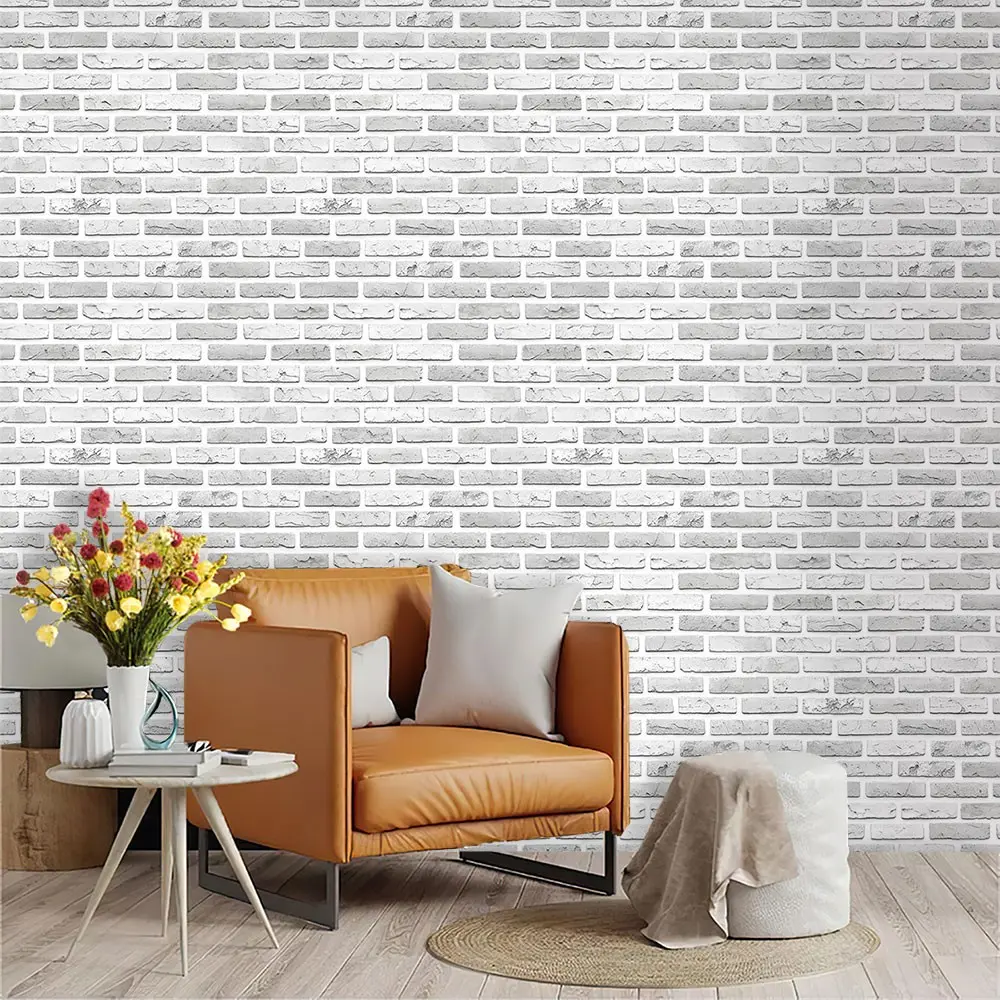Vintage Brick Wallpaper Roll, Removable Wallpaper, PVC Adhesive Back, Mould-Proof, Ideal for Kitchen/living Room/bedroom Decor, Easy Peel-And-Stick