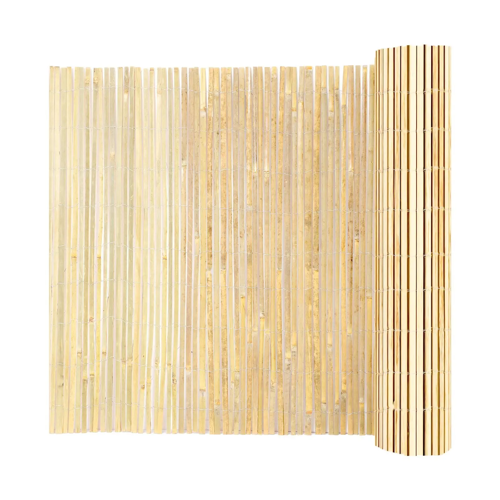 Natural Bamboo Slat Screening Privacy Fence Panels For Outdoor Gardens, Bamboo Slat Fence 6 Feet High By 13 Feet Long, Weather Resistant Durable Outdoor Privacy Screen, Easy To Install Connectable Slat Panels For Patio, Yard