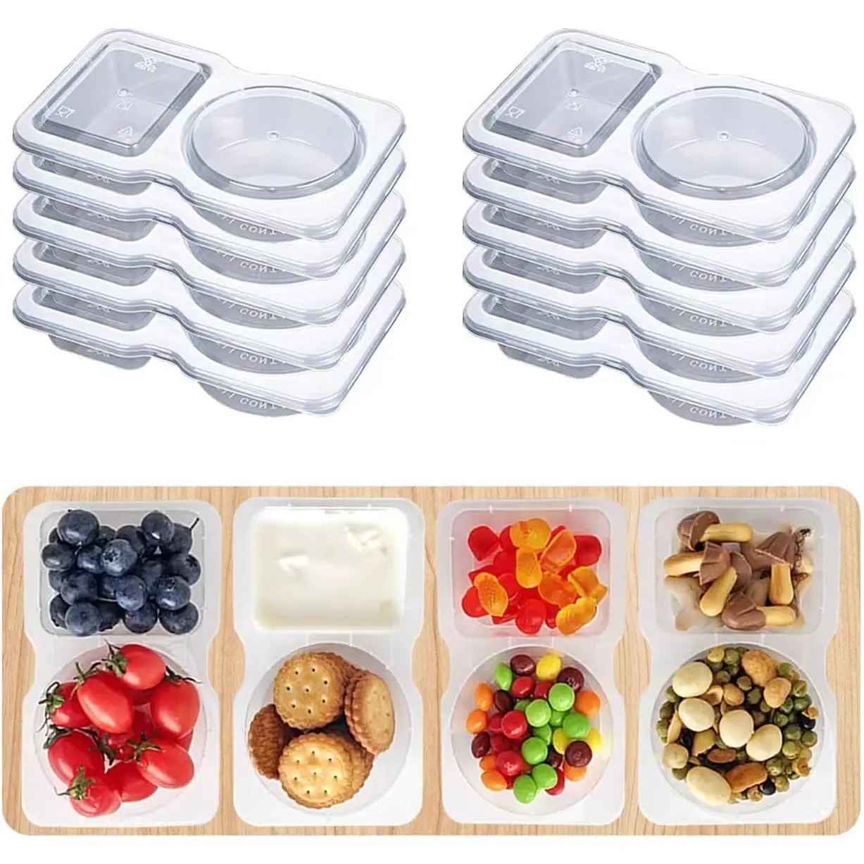 10Set Snack Containers, Snack Containers with ,Snack Pack Containers for Portion Control and Meal Prep Lunch Containers for School Office Travel