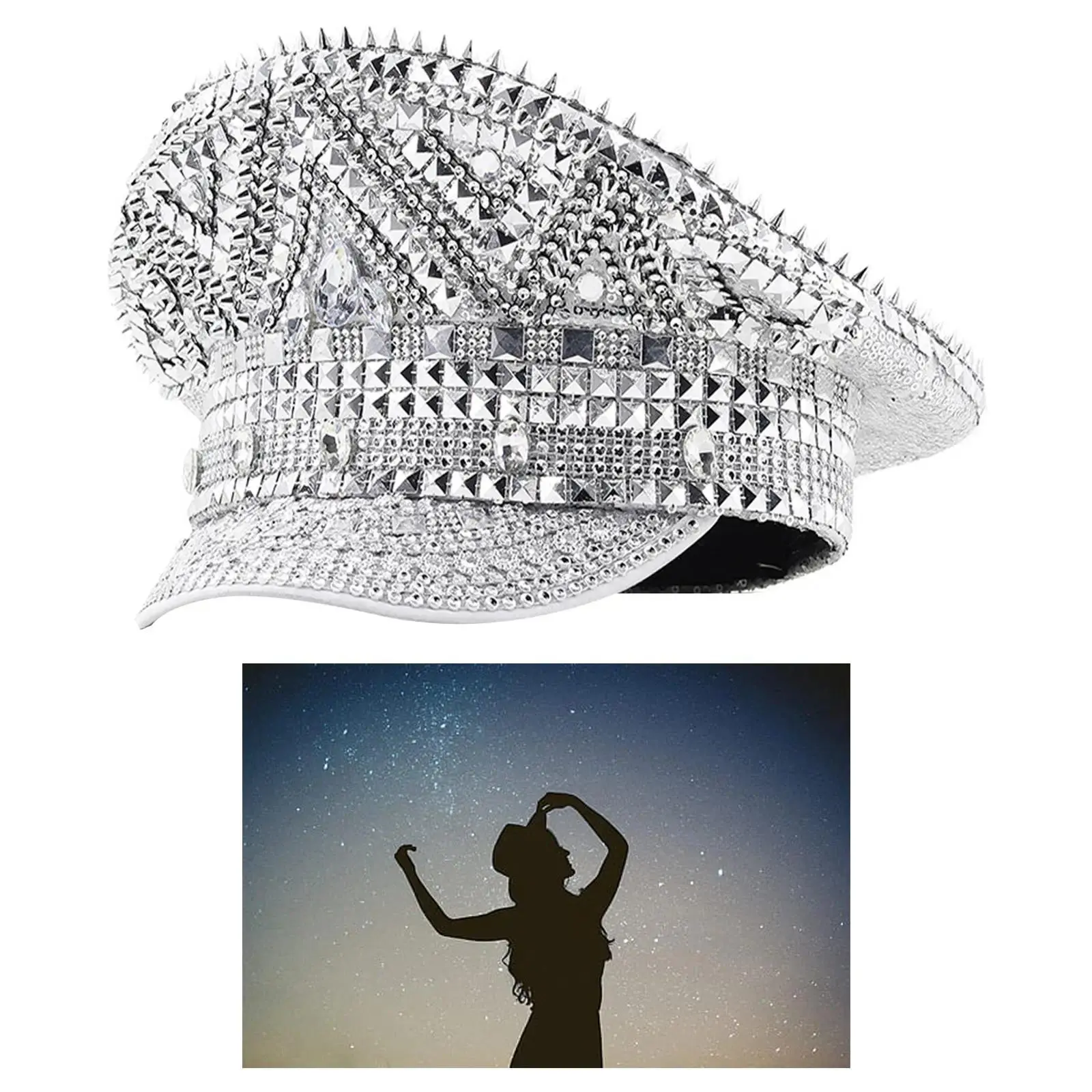 Steampunk Top Hat Sequin Headwear for Prom Costume Ball Stage Performance