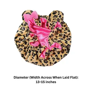 Luxury Teddy Material Heatless Hair Bonnet Hood - Leopard Print Pink Girly Stuff Sleep Hair Wrap for Haircare, Styling, Ideal Women's Gifts mini