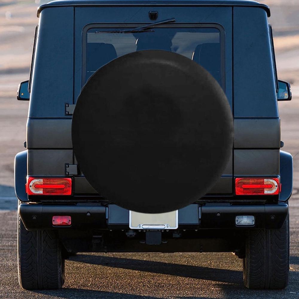Car spare tire cover, pure black PVC leather SUV truck off-road vehicle RV external tire cover, wheel cover