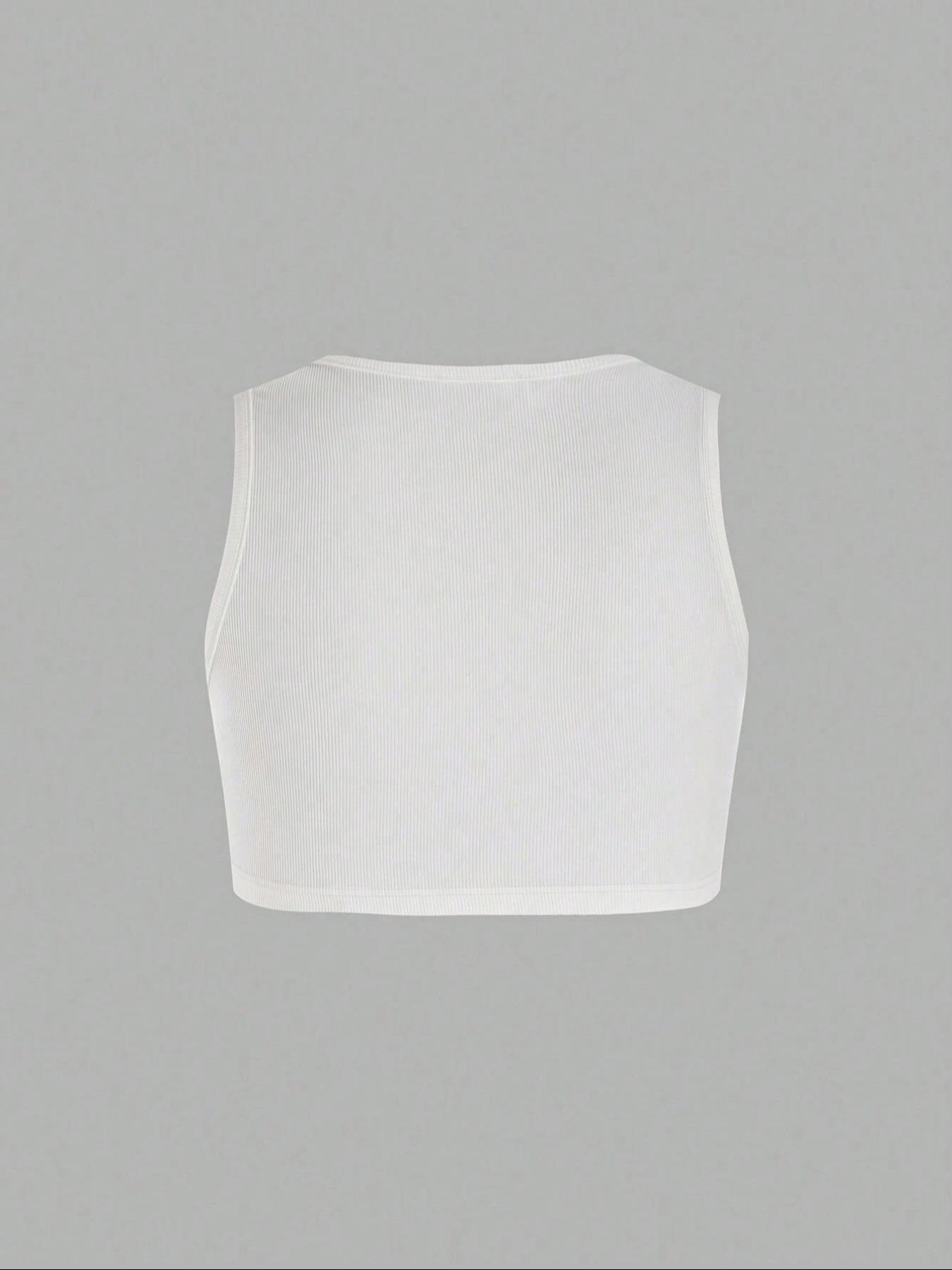 Women's Solid Twist Front Crop Tank Top, Casual Elegant Chic Sleeveless Cropped Top for Daily Wear, Ladies Clothes for All Seasons