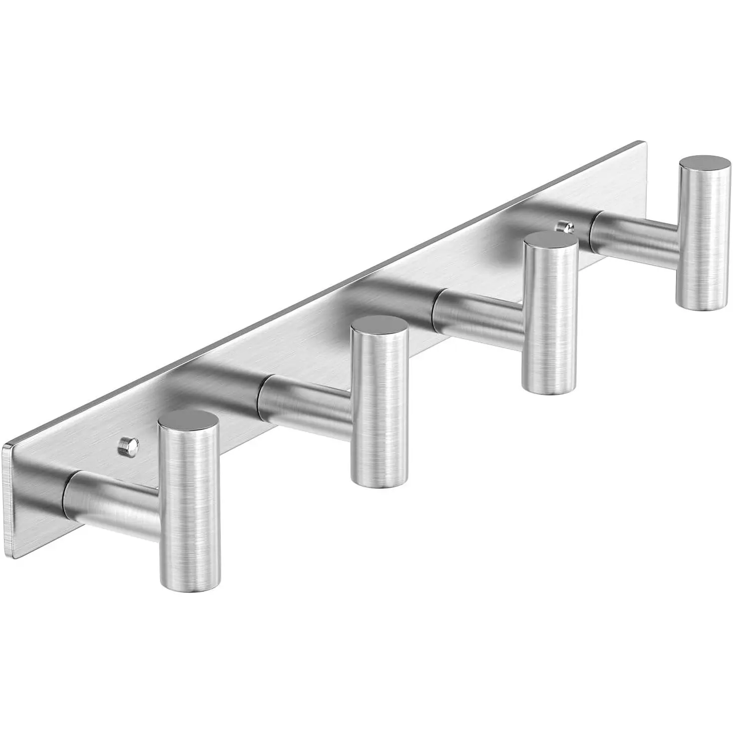 Stainless Steel T-Shaped Wall-Mounted Hook Rack, 4 Anti-Slip Synthetic Hooks, Durable Heavy-Duty Storage for Damp Spaces, Hallways, Kitchens (Purse & Towel Hanger), Bathrooms