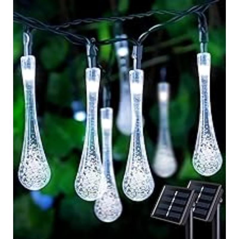 2 Pack Solar String Lights Outdoor Waterproof, Each 33FT 100 LED Outdoor, 8 Modes White Fairy Light for Outside Yard Tree Patio Garden Wedding Christmas Decorations