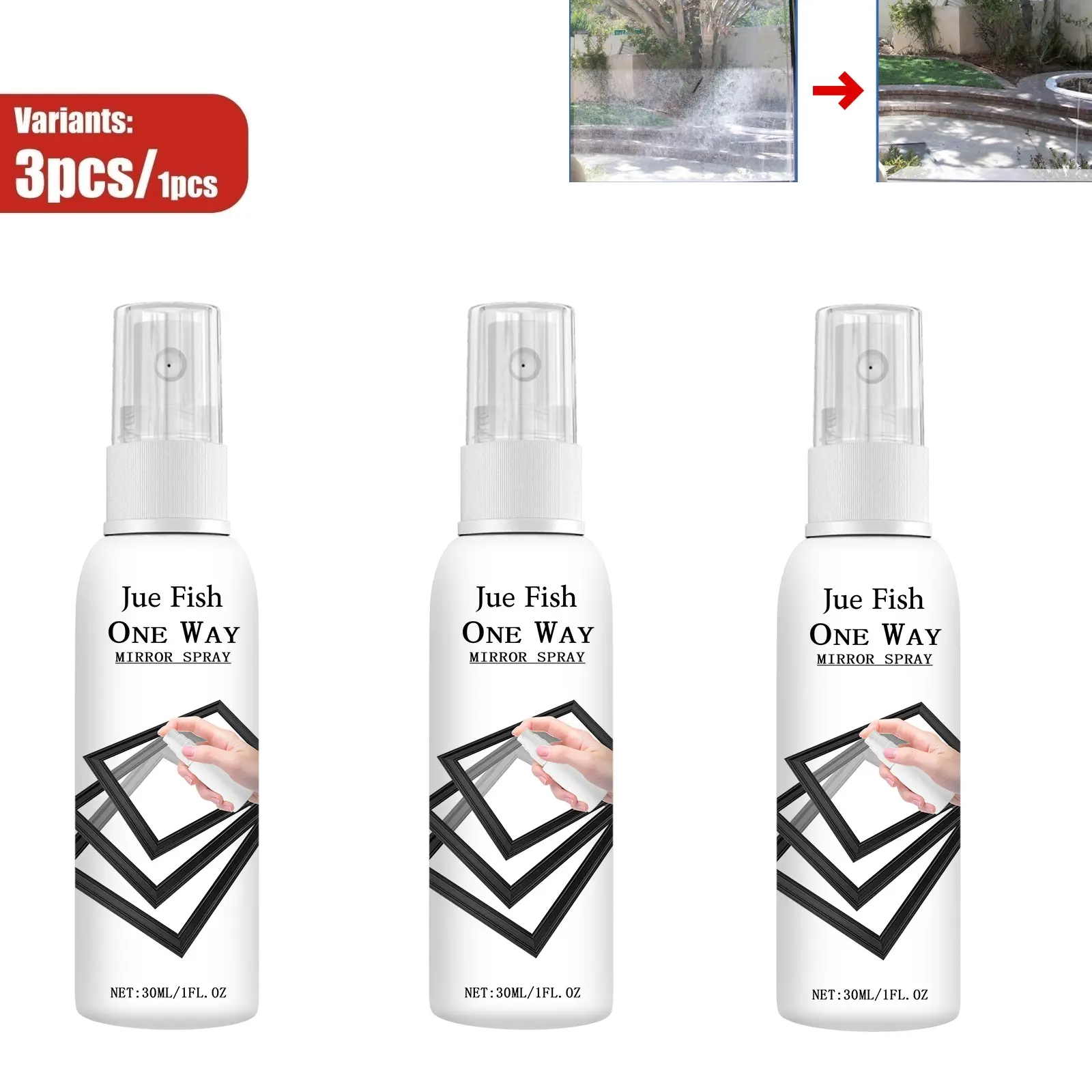 Multi-Purpose One-Way Mirror Cleaning Spray, Efficiently Clean Dust, Dirt and Water Stains, Ideal for Household Bathroom Glass, Car Rearview Mirrors, Streak-Free Glass Mirror Cleanser for Daily Home & Auto Maintenance