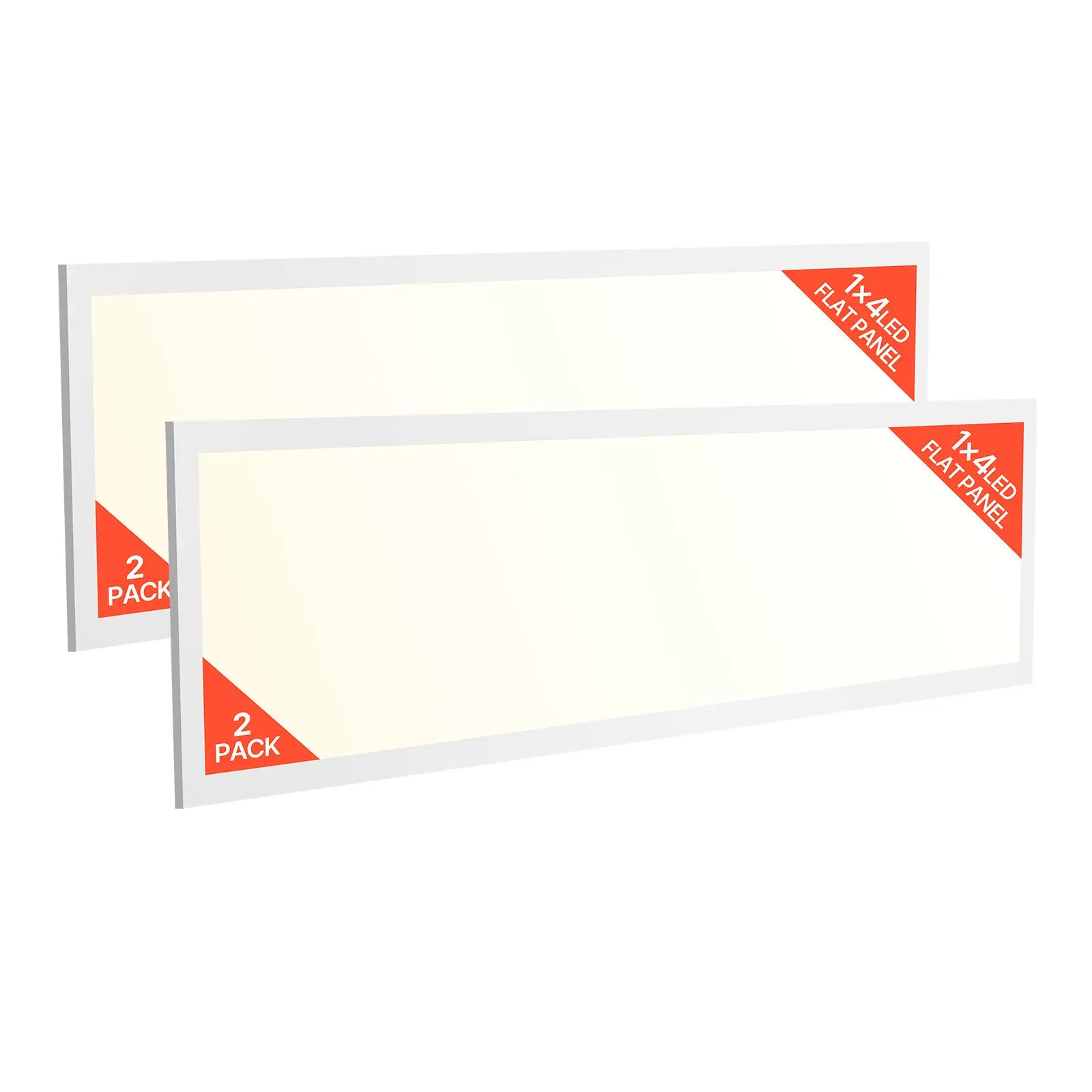VEVOR 2-Pcs Pack Ultra Slim Rectangular Ceiling Lights, 1x4 FT, 5700 LM, Flush Mount Drop Ceiling Fixtures, 3-Color Selectable (3000K/4000K/5000K), 25W/30W/40W, 0-10V Dimmable, for Home Kitchen