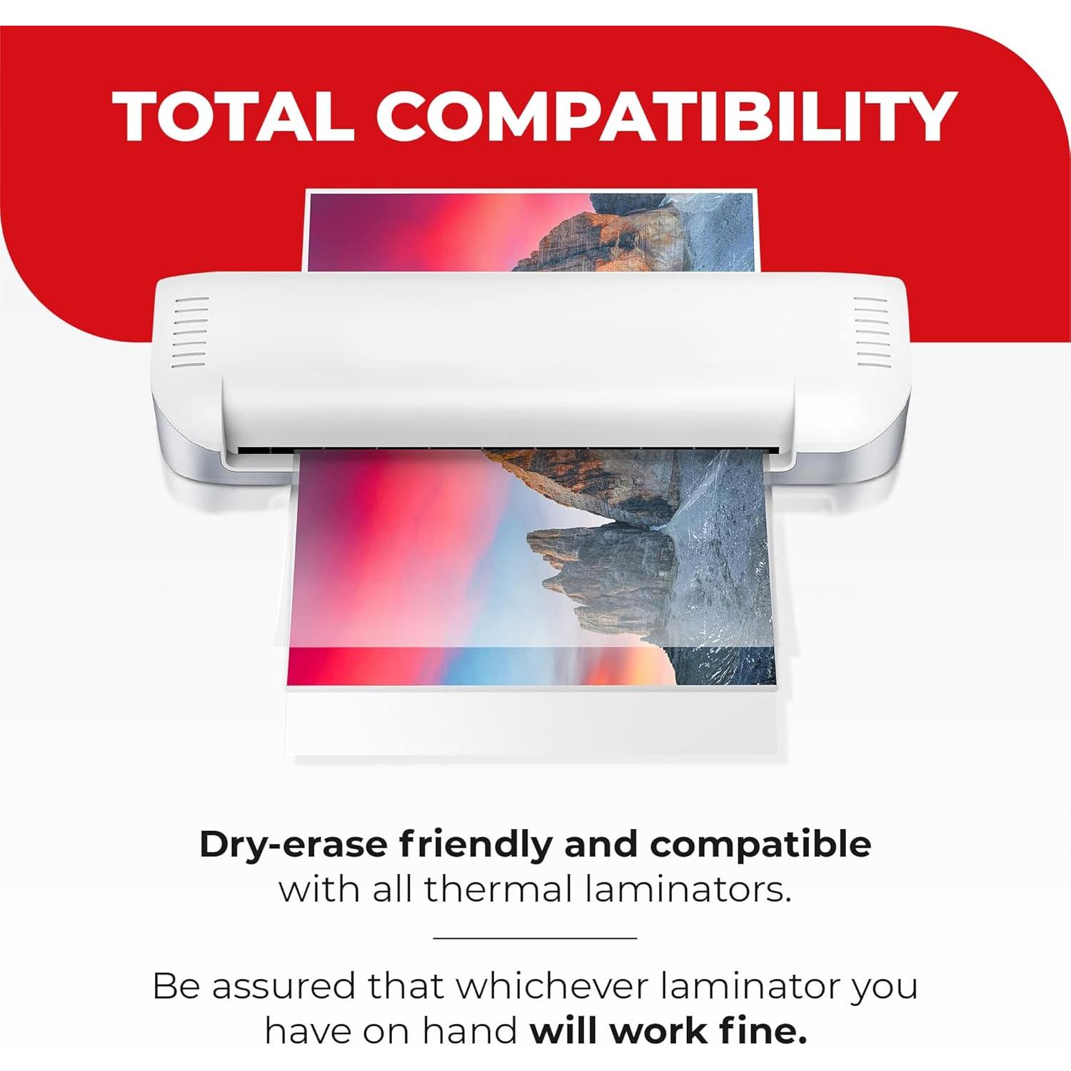 5MIL Thermal Laminating Sheets (75 Count) Photo, Notecard, I.D. Badge Sizes, Dry-Erase Friendly Laminating Pouches, Compatible with Laminators,  Clear Laminated Finish
