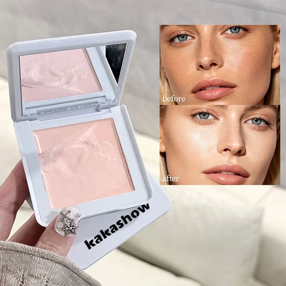 Kakashow Creamy Highlighter Balm, Long-Lasting Natural Glow, Smooth Texture, Fade Lines, Portable Makeup, Daily Use, 5g