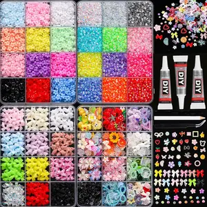 48pcs Resin Water Drops Glitter Decorations, Includes Adhesive & Tweezers, Ideal for DIY Crafts,Clothing, Cups, Shoes, Fabric, Nail Art， Nail Art Rhinestones / Flatback Crystals / Multi-Color / Pickup Tool