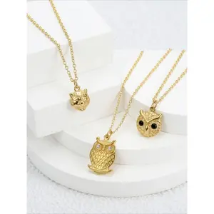 Women's 3pc Luxury Gold-Accented Stainless Steel Necklaces - Dangling Charm, Gold Details, Shiny Sparkling, Light Luxury High-End Romantic, Waterproof, Adjustable, Stackable, Dangling Charm Necklaces, Gold Details Necklaces