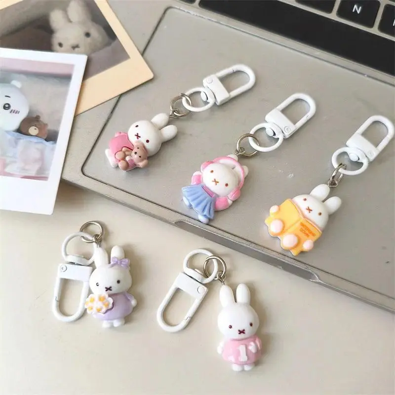 Wholesale Cartoon Miffy Keychain Cute Rabbit Y2K Style Handbag Student Backpack Decoration Keychain Girl Gifts