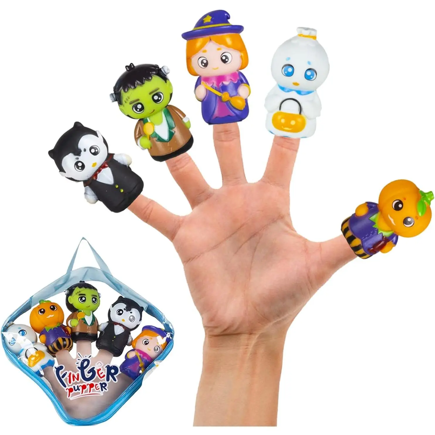 Finger Puppets for Kids, Tiny Hands Toys - Halloween & Party Favors for Age 3-6 Girls & Boys