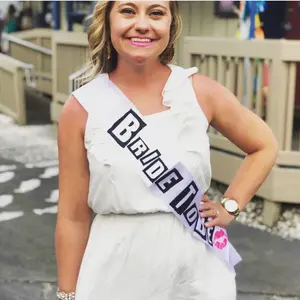Bride To Be white Sash wedding engagement Bachelorette hen Party Bach Weekend Girls trip bridal shower decoration accessories future mrs gift photo props