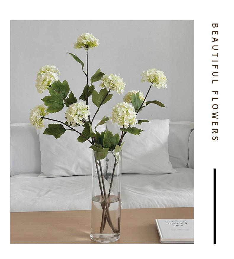 (4 pcs) 3 artificial hydrangea snowball flowers for home decoration, living room display, fake flowers for wedding hall floral arrangements