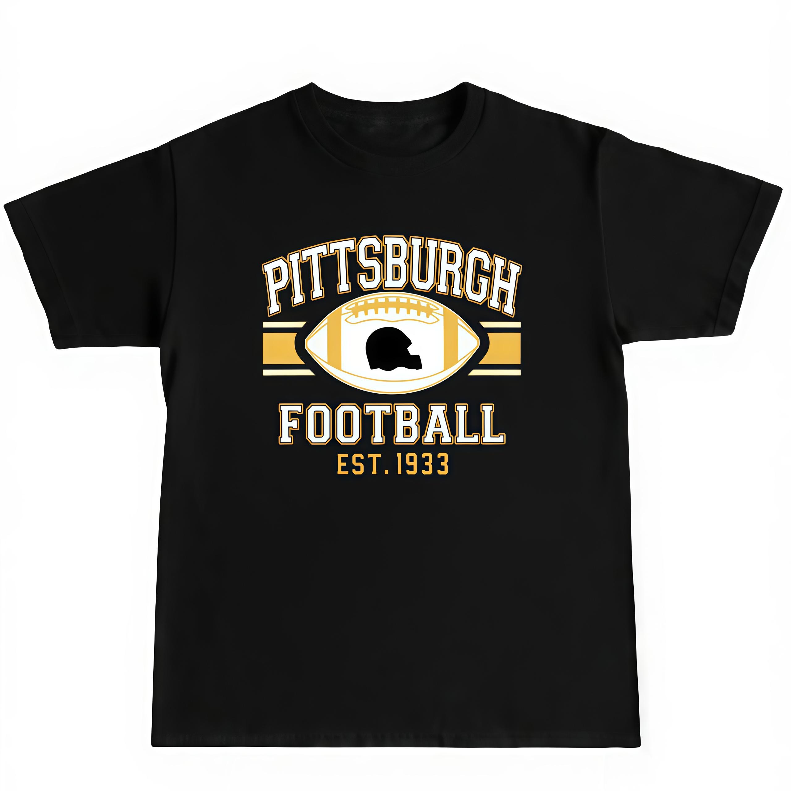 Pittsburgh Football 1933 Vintage Print T-Shirt, Fan Favorite, Game Day Viewing, Unisex Street Casual Top