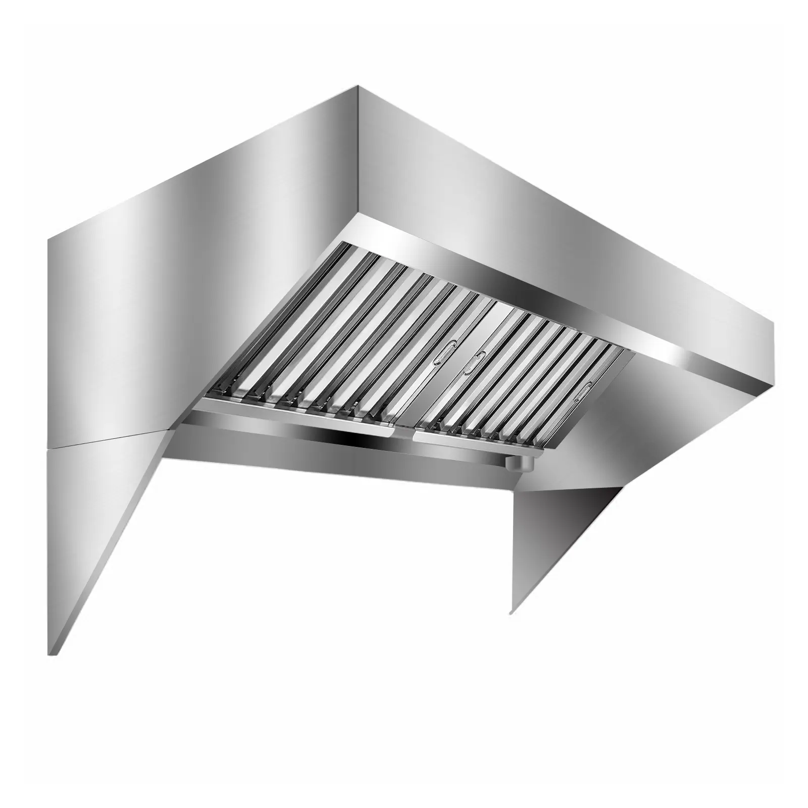 4-9FT Commercial Exhaust Hood – 201 Stainless Steel Rust Resistant Vent Hood with 2 Detachable U-Shaped Oil Filter Mesh, Commercial Grade for Kitchen, Restaurant, Food Truck & Concession Stand