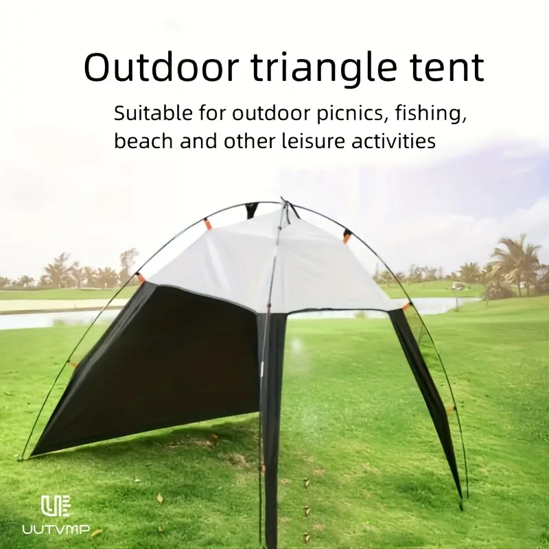Outdoor Beach Bottomless Sunshade Tent, Portable Fishing Sunshade Awning, Travel Beach Tent, Camping And Wild Camping Sunshade Triangle Tent, Triangle Tent Outdoor Triangle Sunshade Shed