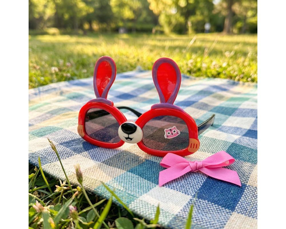 Cute Bunny Ears Kids Sunglasses 3D Cartoon Character Sunshades for Toddlers Multi-Color Decorative Eyewear for Summer Photos Lightweight Outdoor Sun Protection for Children Toddler Holiday Accessory