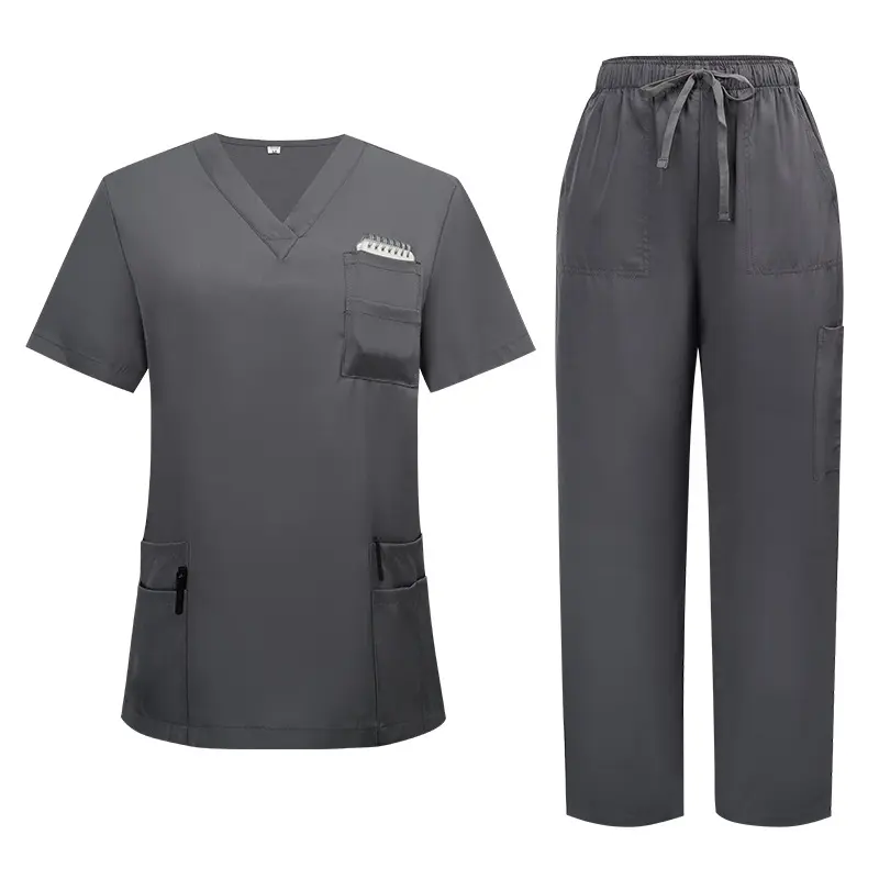 New Arrival Medical Scrubs Uniform Set for Nurses Doctors Surgical Scrub Top with Straight Leg Pants Durable Work for Hospital Operating Room Clinic Dental Vet Medical Students Daily Work Training Use