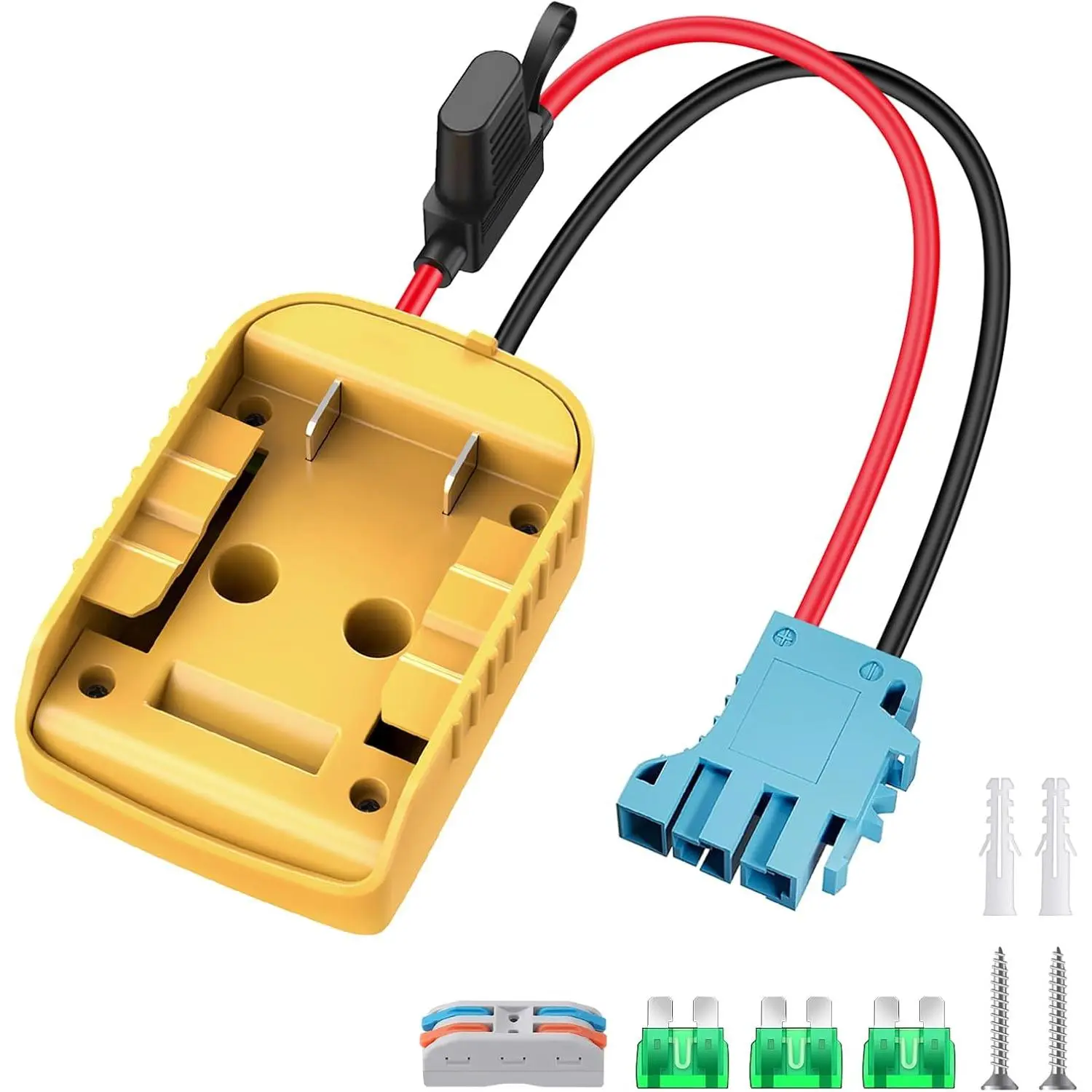 20V Wheel Battery Adapter Converter with 12AWG Wire Harness, ON/OFF Switch, ABS Plastic for DCB Series Power Tools, Peg-Perego Children's Riding Toys & DIY Projects, 20 V