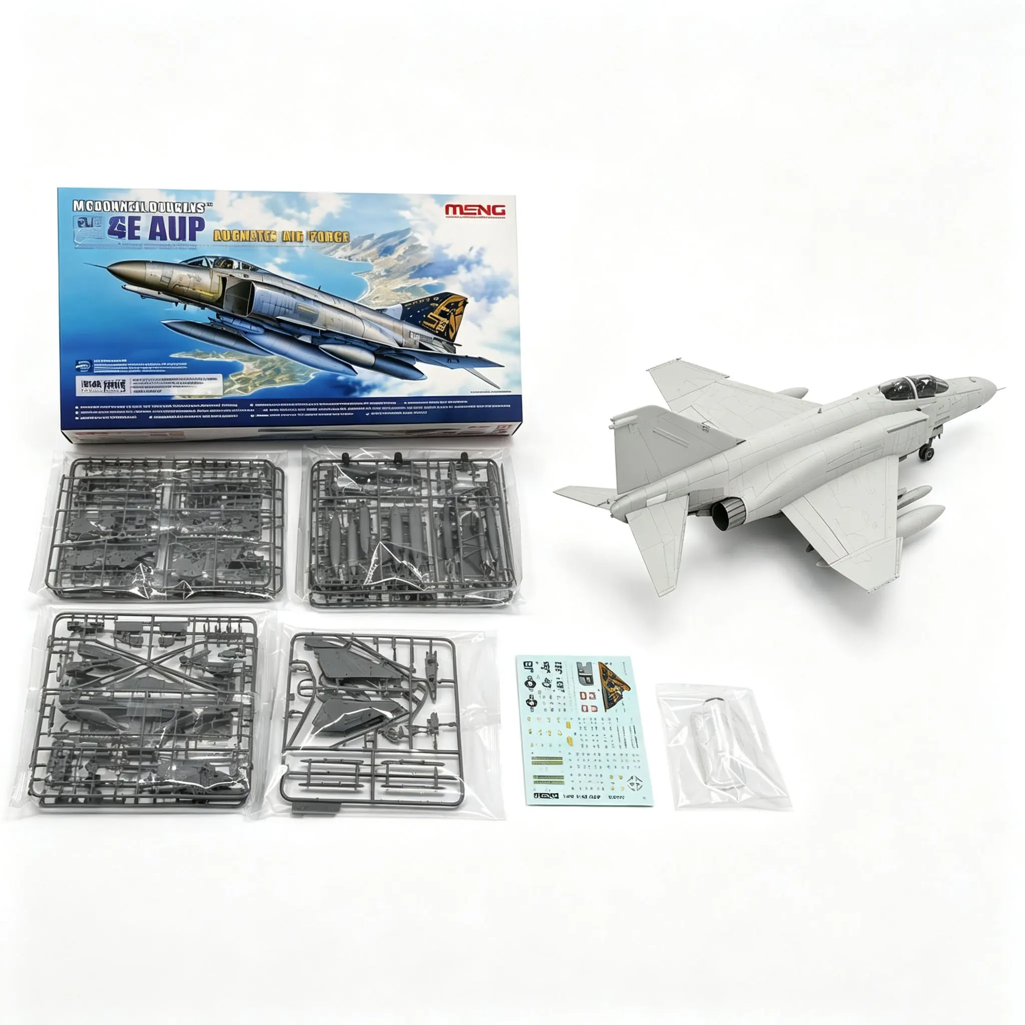 Meng Ls-021 1:48 Mcdonnell Douglas F-4e Aup Phantom Ii Aircraft Model Kit, Military Assembly Model, DIY Collectible Model, Plastic Model Kit for Collectors