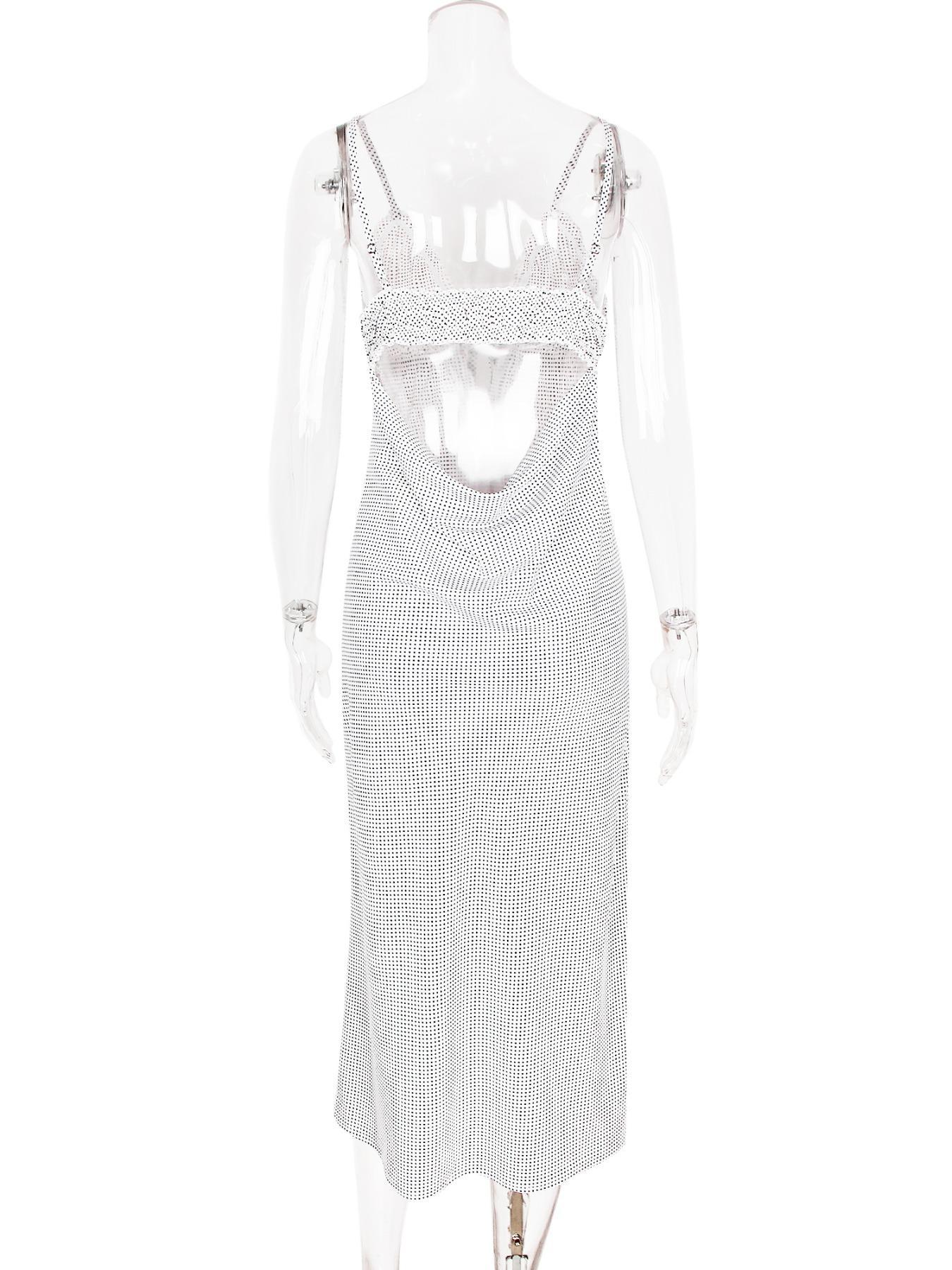 Women's Polka Dot Print Frill Trim Tie Front Cami Dress, Casual Boho Style Fitted Adjustable Strap Zipper Back Midi Dress for Summer, Capri Sun Dress, Ladies Clothes for Beach Holiday, Casual Boho Fashion