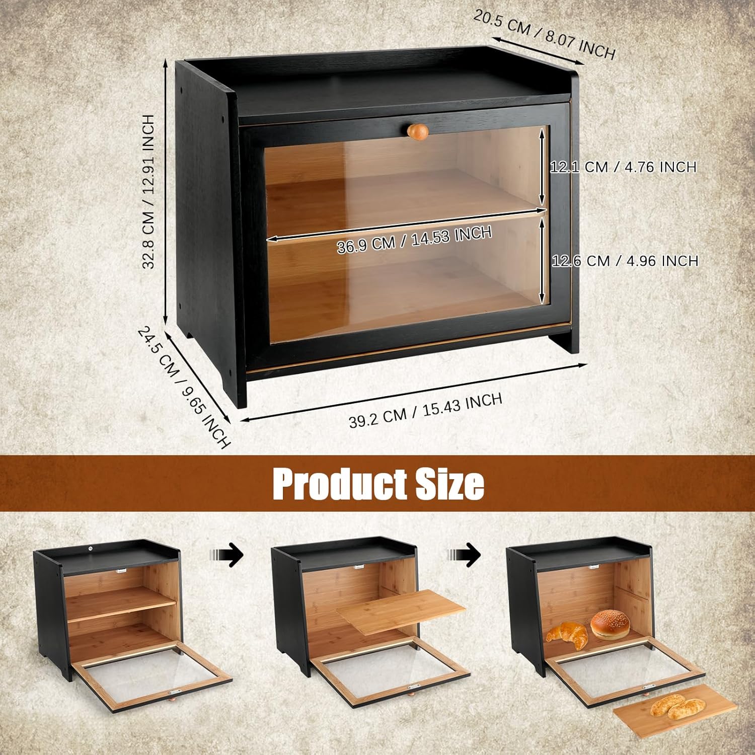 SICANDAENHK🖤 Farmhouse vibes + smart storage = your new kitchen obsession!🥖 BreadBox HomeOrganization