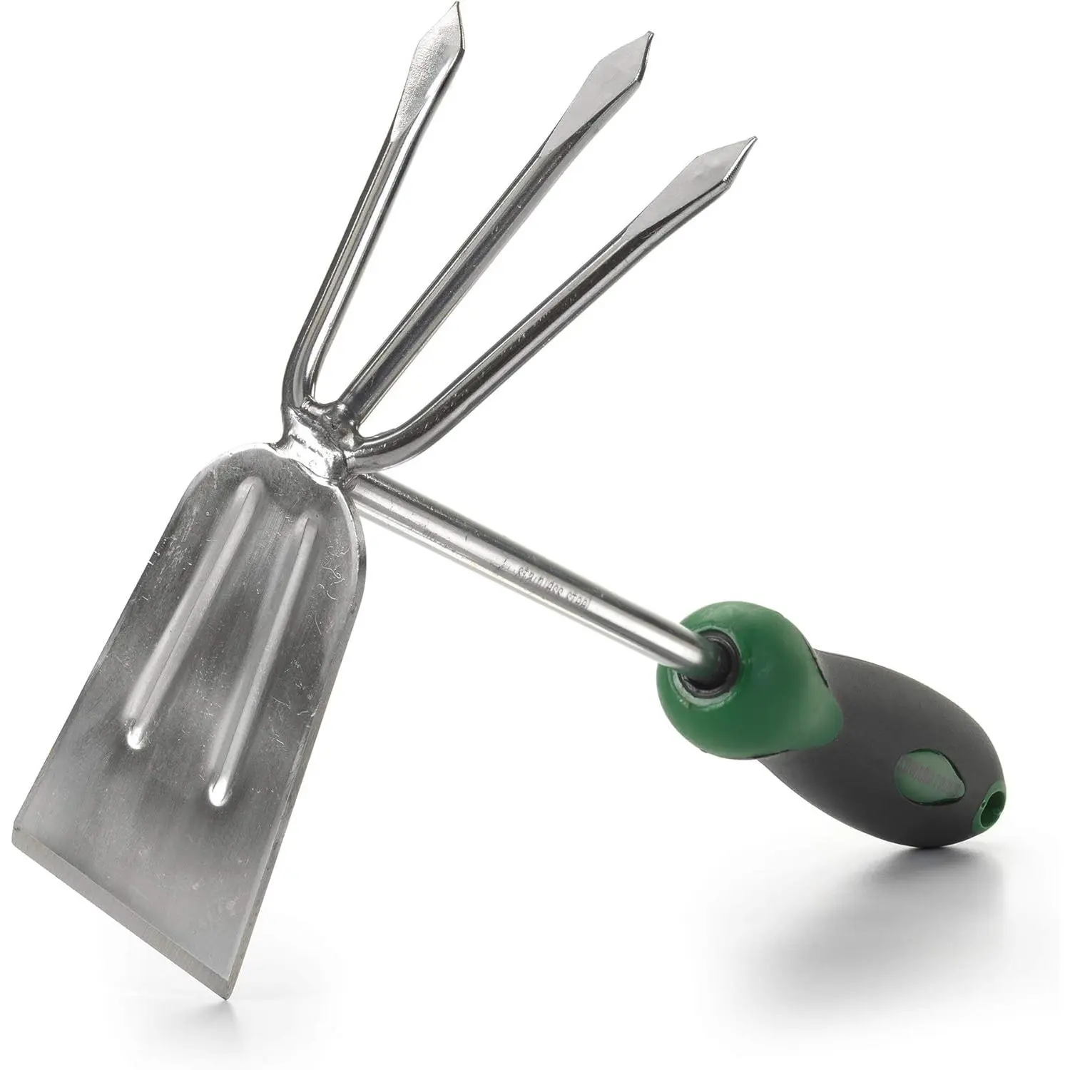 Stainless Steel Hoe and Cultivator - Hand Tiller for Gardening, Weeding, Tilling Soil - Heavy Duty Bend-Proof Stainless Steel Fork and  - Rust Proof Finish - Ergo Rubber Handle