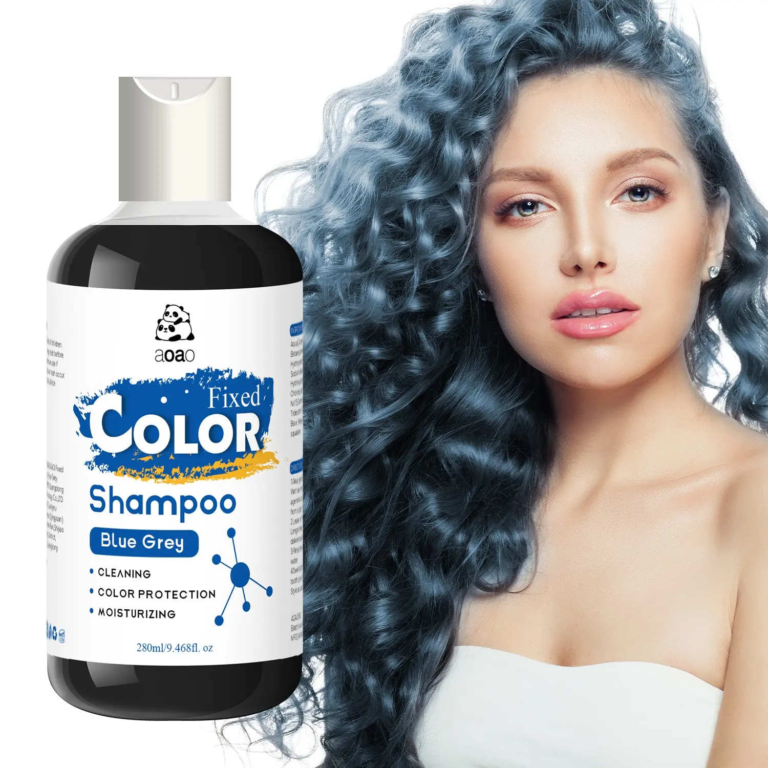 Blue Lock Shampoo, Long-Lasting Hair Dye Fixer, Smooth and Knot-Free Care, 280ML, Ideal for Washing and Coloring, Haircare Product