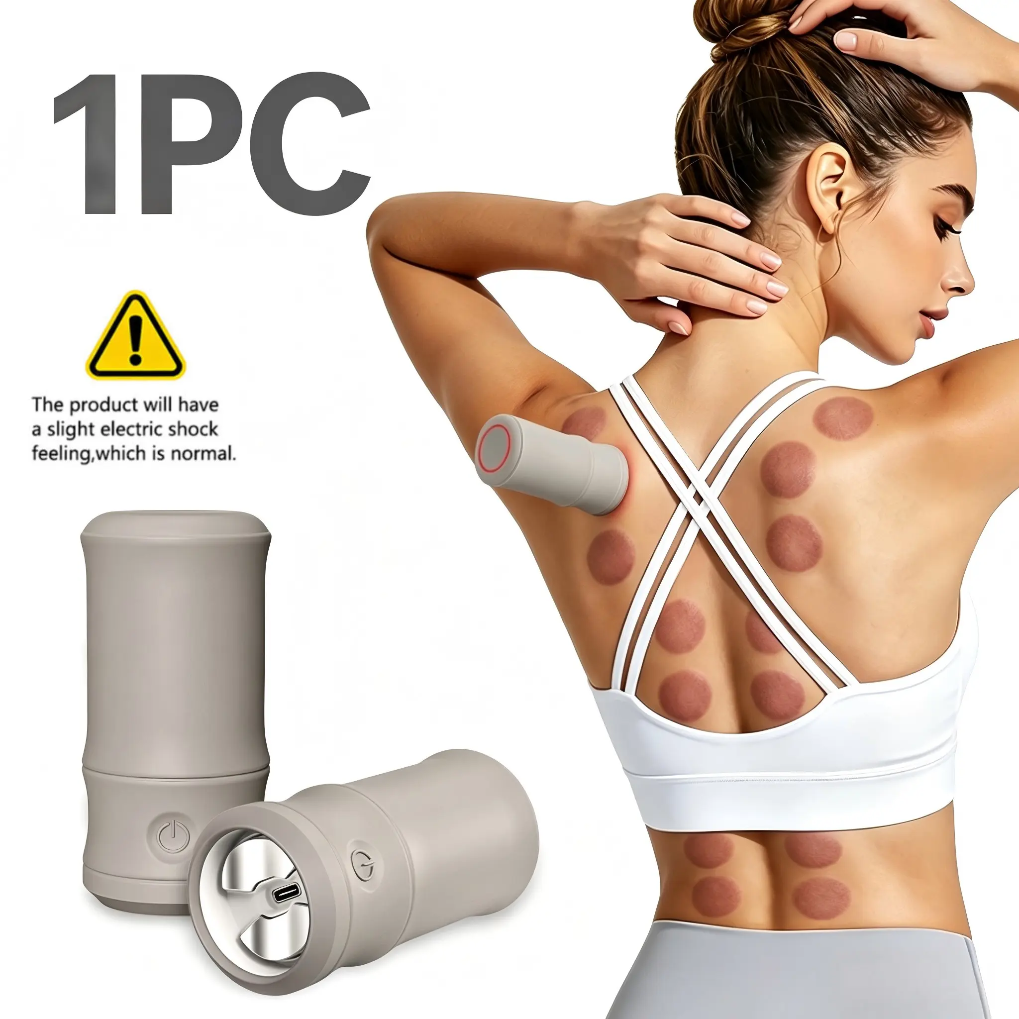 Silicone Negative Pressure Massage Cup, 3-Mode Pulse Vibration, Constant Temperature Light Heat Therapy, 300mah Type-C Charging, 15-Min Timer, Portable Massagers