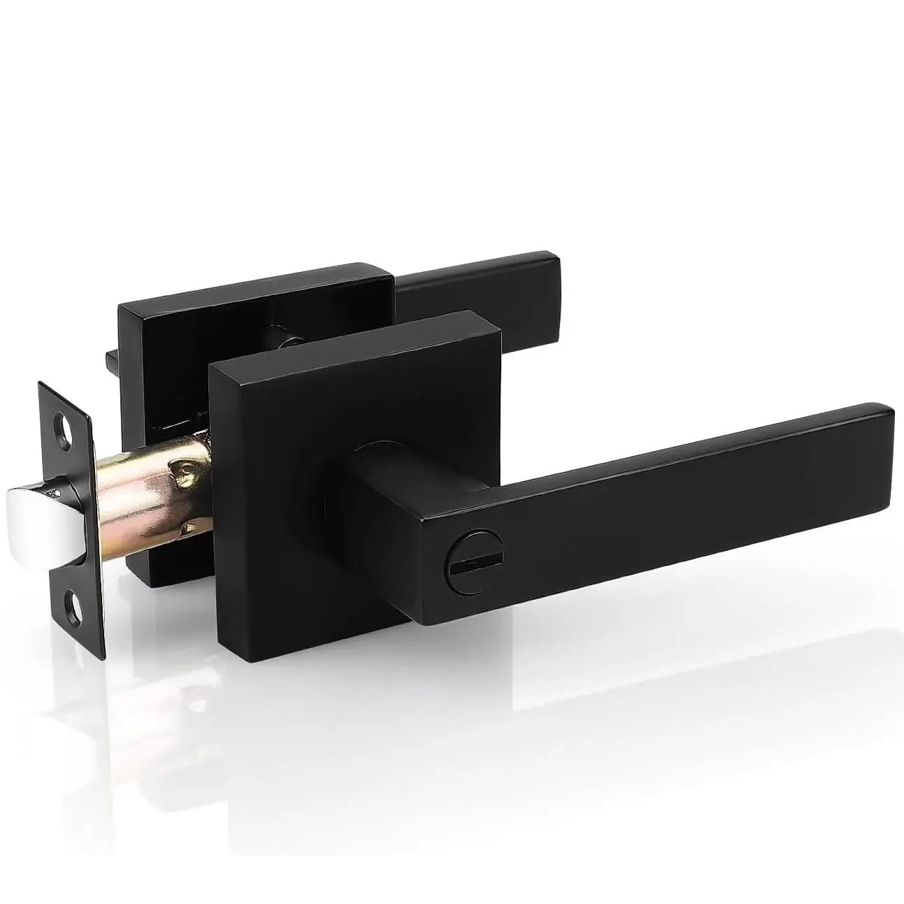Keyless Door Handle Set, Square Door Handle, Keyless Room Lock, Bathroom Balcony Toilet Lock, Secure and Stylish Accessory, Door Levers, Door Handles Interior