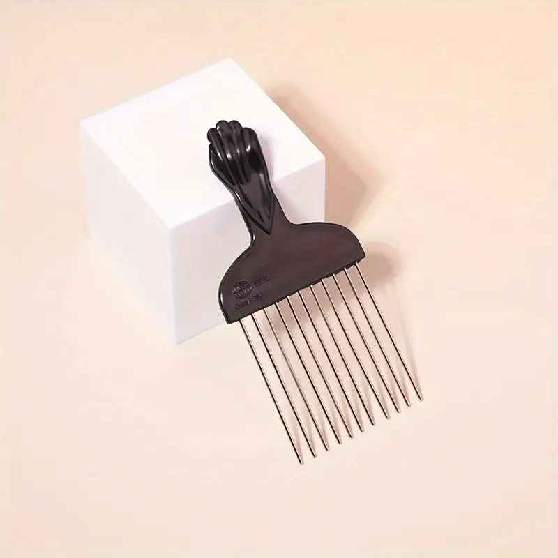 1pc Steel Needle Comb, Oil Hair Comb, Metal Stainless Steel Highlight Comb, Hairdressing Comb, Fist Insert Comb, Fork Comb for Straightening Styling & Detangling Hair, Hair Styling Combs