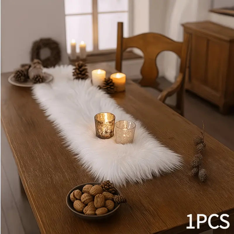 Fluffy rectangular tablecloth, Christmas happy table party, wedding, bride's home decoration, country style wedding decoration, festival tablecloth, durable material, soft texture